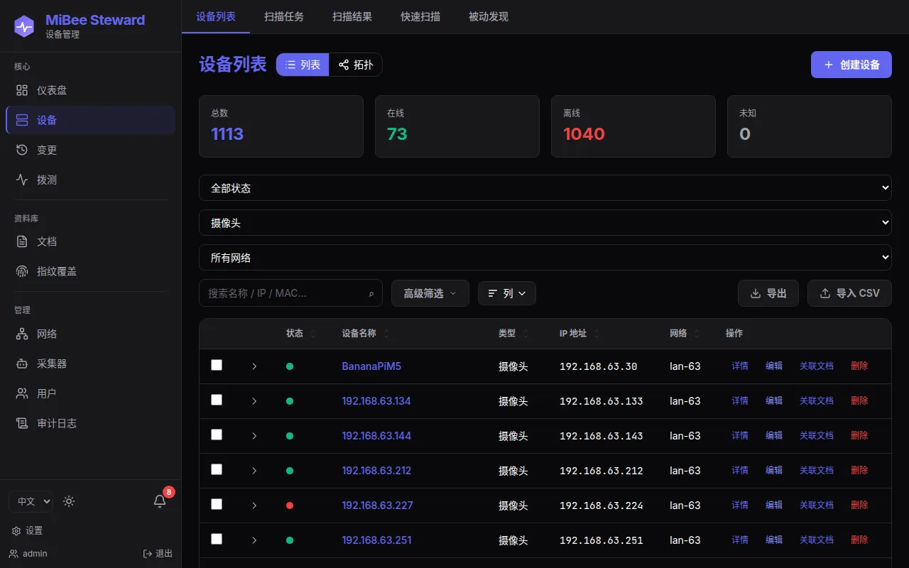 设备列表
